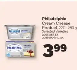 Real Canadian Superstore PHILADELPHIA CREAM CHEESE PRODUCT, 227-280 g offer
