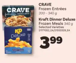 Real Canadian Superstore CRAVE FROZEN ENTRÉES, 200-340 G KRAFT DINNER DELUXE FROZEN MEALS, 340 G offer