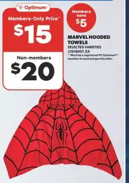 Real Canadian Superstore MARVEL HOODED TOWELS offer