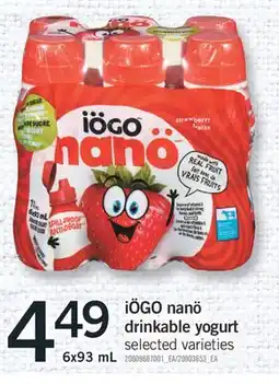 Fortinos IÖGO NANÖ DRINKABLE YOGURT, 6x93 mL offer