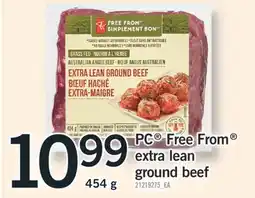 Fortinos PC FREE FROM EXTRA LEAN GROUND BEEF, 454 g offer