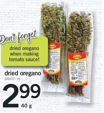 Fortinos DRIED OREGANO, 40 G offer