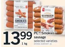 Fortinos PC SMOKIES SAUSAGE offer