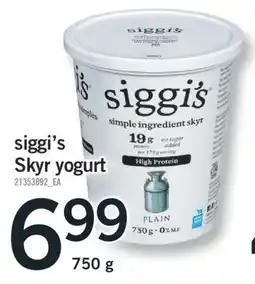 Fortinos SIGGI'S SKYR YOGURT, 750 g offer