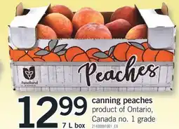 Fortinos CANNING PEACHES, 7 L box offer