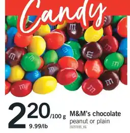 Fortinos M & M'S CHOCOLATE, 100 G offer