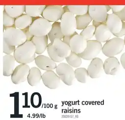 Fortinos YOGURT COVERED RAISINS offer