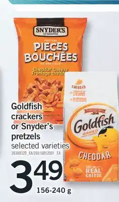Fortinos GOLDFISH CRACKERS OR SNYDER'S PRETZELS, 156-240 g offer