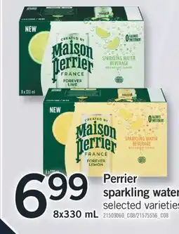 Fortinos PERRIER SPARKLING WATER, 8X330 ML offer