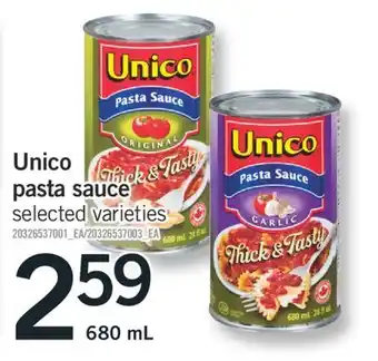 Fortinos UNICO PASTA SAUCE, 680 mL offer