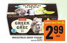 Food Basics IRRESISTIBLES GREEK YOGURT offer