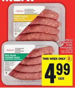 Food Basics FRESH AUTHENTIC PORK SAUSAGES offer