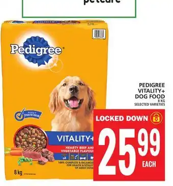 Food Basics PEDIGREE VITALITY+ DOG FOOD offer
