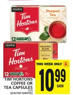 Food Basics TIM HORTONS COFFEE OR TEA CAPSULES offer