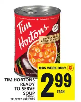 Food Basics TIM HORTONS READY TO SERVE SOUP offer