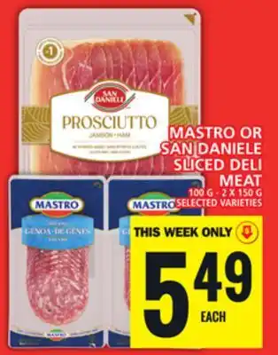 Food Basics MASTRO OR SAN DANIELE SLICED DELI MEAT offer