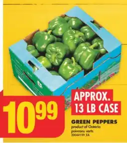 No Frills GREEN PEPPERS, APPROX. 13 LB CASE offer