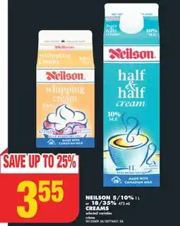 No Frills NEILSON 5/10%, 1 L or 18/35%, 473 mL CREAMS offer