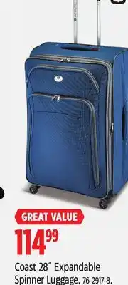 Canadian Tire OUTBOUND Coast 28˝ Expandable Spinner Luggage offer