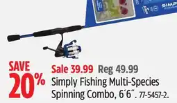 Canadian Tire Simply Fishing Multi-Species Spinning Combo, 6´6˝ offer