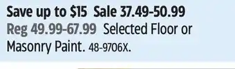 Canadian Tire Selected Floor or Masonry Paint offer