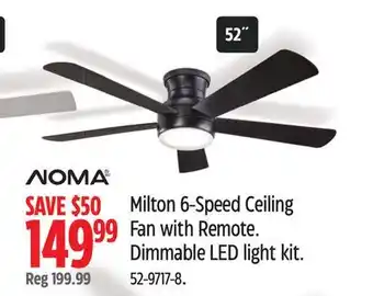 Canadian Tire NOMA Milton 6-Speed Ceiling Fan with Remote offer