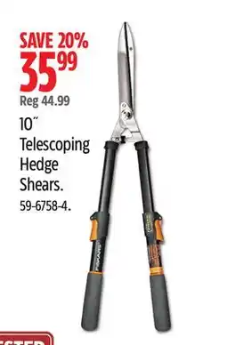 Canadian Tire Fiskars 10 Telescoping Hedge Shears offer
