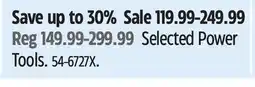 Canadian Tire Selected Power Tools offer