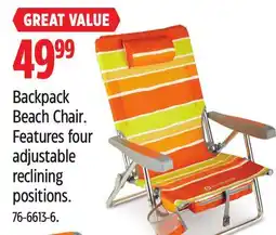 Canadian Tire Backpack Beach Chair offer