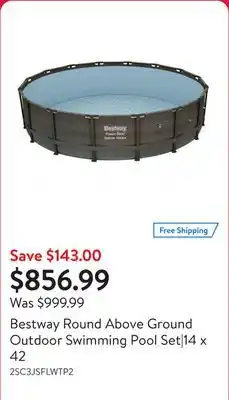 Walmart Bestway Round Above Ground Outdoor Swimming Pool Set|14 x 42 offer