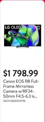 Walmart Canon EOS R8 Full-Frame Mirrorless Camera w/RF24-50mm F4.5-6.3 is STM Lens, 24.2 MP, 4K Video, DIGIC X Image Processor, Subje offer
