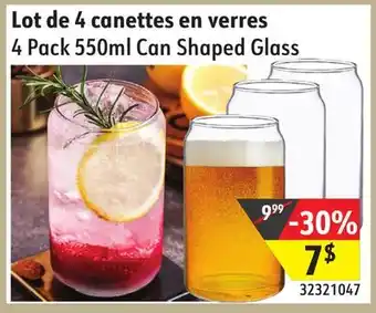 Sushi Shop 4 Pack 550ml Can Shaped Glass offer