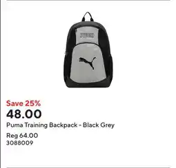 Staples Puma Training Backpack - Black Grey offer