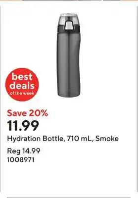 Staples Hydration Bottle, 710 mL, Smoke offer