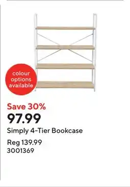 Staples Simply 4-Tier Bookcase offer