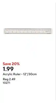 Staples Acrylic Ruler - 12/30cm offer