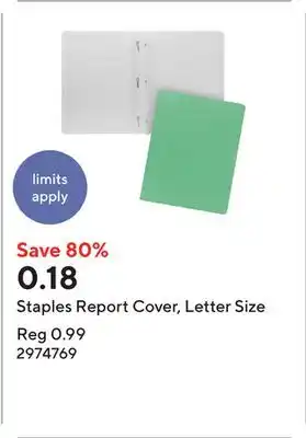 Staples Staples Report Cover, Letter Size offer