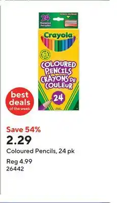 Staples Coloured Pencils, 24 pk offer