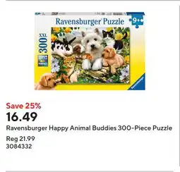Staples Ravensburger Happy Animal Buddies 300-Piece Puzzle offer