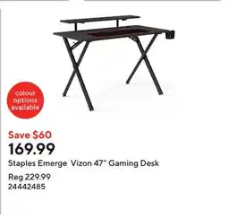 Staples Staples Emerge Vizon 47 Gaming Desk offer