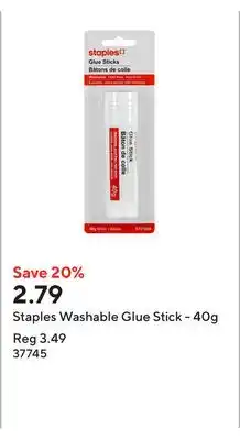 Staples Staples Washable Glue Stick - 40g offer