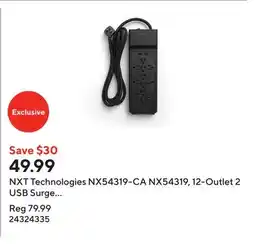 Staples NXT Technologies NX54319-CA NX54319, 12-Outlet 2 USB Surge Protector, 8ft, 3900 Joules, Black offer