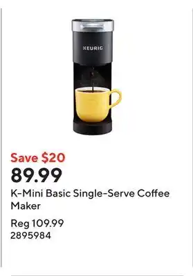 Staples K-Mini Basic Single-Serve Coffee Maker offer