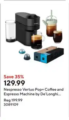 Staples Nespresso Vertuo Pop+ Coffee and Espresso Machine by De'Longhi Value Pack Bundle - Liquorice Black offer