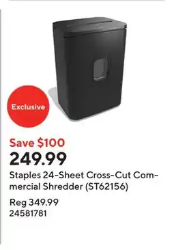 Staples Staples 24-Sheet Cross-Cut Commercial Shredder (ST62156) offer