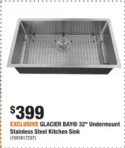 Home Depot EXCLUSIVE GLACIER BAY 32 Undermount Stainless Steel Kitchen Sink offer