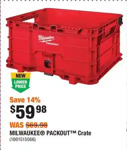 Home Depot MILWAUKEE PACKOUT Crate offer