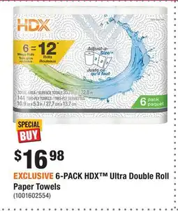 Home Depot EXCLUSIVE 6-PACK HDX Ultra Double Roll Paper Towels offer