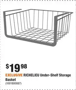 Home Depot EXCLUSIVE RICHELIEU Under-Shelf Storage Basket offer