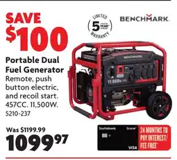 Home Hardware Portable Dual Fuel Generator offer
